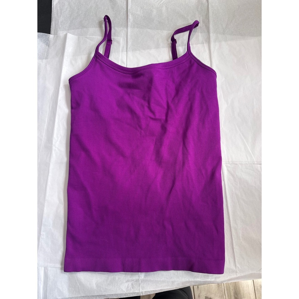 Spanx Ribbed Camisole Purple Seamless Tank Top Adjustable Straps Small Medium
